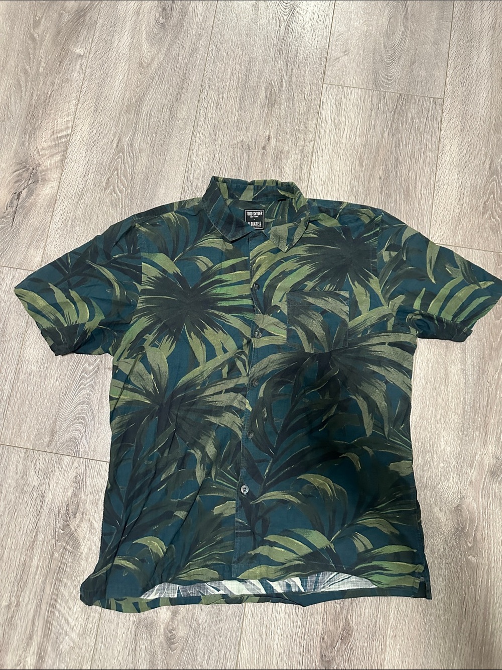 Todd Snyder Green Camouflage Button-Down Shirt